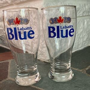 Labatt’s Blue set of 2 beer glasses vintage 500ml.